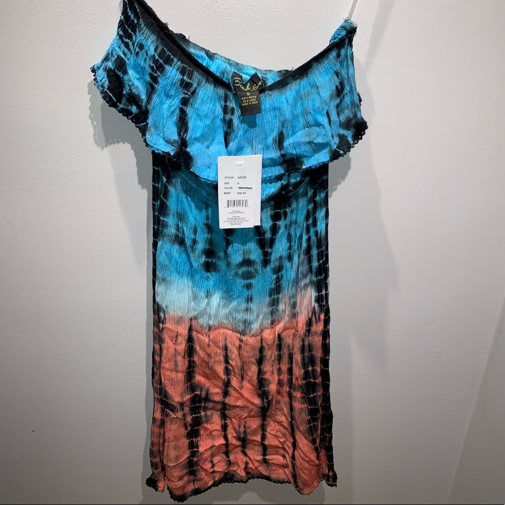 New Exist tie-dye gauze dress womens small